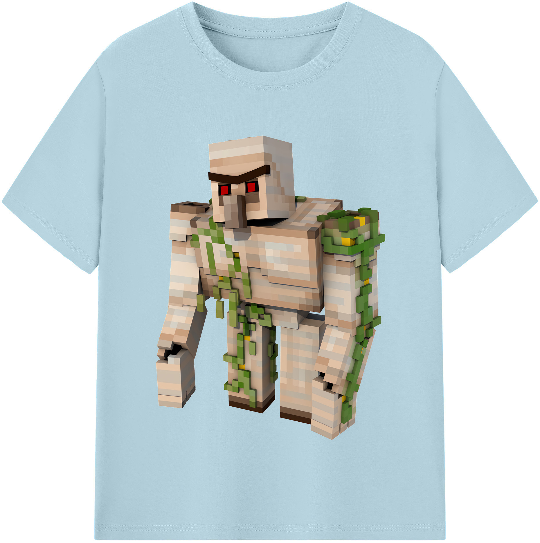 （画像用） マインクラフト ブロックの世界 Minecraft MC Block world 綿100％半袖Tシャツ（フロントプリント）